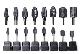 8 Types Black Tungsten Carbide Nail Drill Bits Electric Milling Cutters Manicure Machines Hardware Pedicure Buff Tools TRHG01089578652