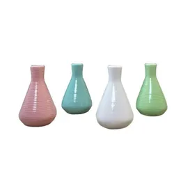 Vasen Handgefertigte Keramik-Blumenvase für Zuhause, Tischdekoration, Blumentopf, Arrangement, Garten, Schreibtisch, Ornament, kreative Mini-Vasen, 10 cm Höhe, 4 Dro Dhpli