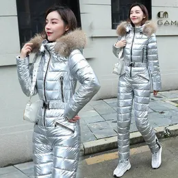 Women's Trench Coats Parkas Women Big Hair Collar Thickened Down Cotton-padded Winter Bright-faced Ski Wear Coat