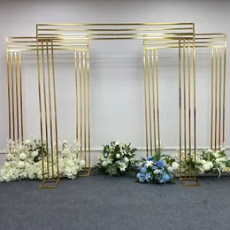 Dekoration Arch Gilded Shelf smidesjärnskärm Bågar Guldpläterad ram Bröllop Bakgrund Dekor Rekvisita Geometri Artificial Flower Stand Imake825