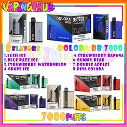 Sigarette elettroniche originali DOLODA DB 7000 Puff monouso con penna Vape 14ml Pod Mesh Coil 500mAh Batteria 0% 2% 3% 5% Dispositivo Puffs 7k Vape Kit