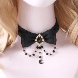 Charker Handmade Lace Lolita Princesa Pérola Colar para Mulheres Pingentes Jewey B1772
