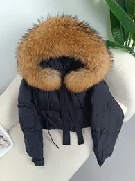 Women's Jackets OFTBUY Thick Warm Duck Down Winter Jacket Women Real Fur Raccoon Collar Hooded Loose Streetwear Outerwear Detachable 231118