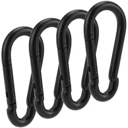 5 PCSCARABINERS 5 PCS CARABINER Black Mini Spring Snap Hook Steel Clip Link Buckle 5x2.4cm Locking Hook Keychain Clip för camping Vandring P230420