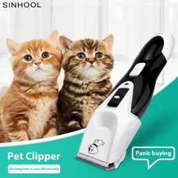 Sinhool Pet Dog Clipper Animal Kedi Elektrik Saç Kırtılımı için Profesyonel Kesme Makinesi Beyaz Şarj Edilebilir Saç Kesimi Aracı261F