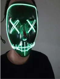 Novo Led Halloween Ghost Masks The Purge Election Year Mask EL Wire Glowing Mask Neon 3 Modelos Flashing Party Scarey Horror Terror 6039553
