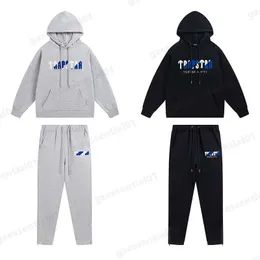 Fashion Brand Trap Star Tracksuit Men Classic Blue And White Gradient Letter Logo Embroidered Hoodie Suits Streetwear Casual Women Designer Tracksuits Clothes