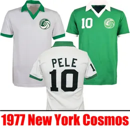 레트로 1970 뉴욕 코스모스 축구 유니폼 팬 버전 76 77 레트로 펠레 홈 어웨이 그린 빈티지 축구 셔츠 클래식 Chinaglia Alberto Beckenbauer Messing 유니폼