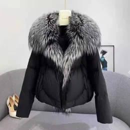 Winter Jacket Kvinnors Big Natural Fox Fur Collar Female 90% White Duck Down Parkas Oversize Feather Puffer Coat