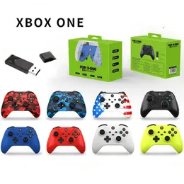 무선 컨트롤러 Xbox One 시리즈 X/S/Windows PC/Ones/Onex 콘솔 2.4GHz 어댑터 수신기 및 소매 포장 용 게임 패드 조이스틱