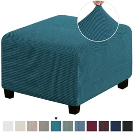 의자 덮개 Polar Fleece Footstool Vurable Stretch Ottoman Soly Color Footrest 거실 가구 보호자 230419