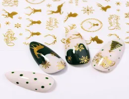 Christmas Series 3D Nail Sticker Colorful Gold Snow Deer Design Transfer Stickers Slider Decal DIY Nail Art Decoration8208587