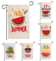 Obstgarten-Flagge „Hallo Sommer, Wassermelone, Zitrone“, doppelseitig, für den Außenbereich, dekorativ, zum Aufhängen, „Willkommen Sommersaison“-Banner, 300 cm (1218 Zoll) 6659978