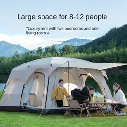 Tents and Shelters Luxury Villa Outdoor Camping Big Tent Two Rooms One Hall Easy To Set Up Equipment Family Party Travel 231120