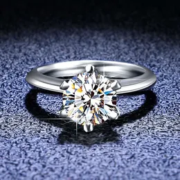 Kolczyki designerskie 1 ct d Color Moissanite Wedding Pierścienie dla kobiet Najwyższa jakość 18K biały złoto Kolor 100% 925 Srebrna biżuteria