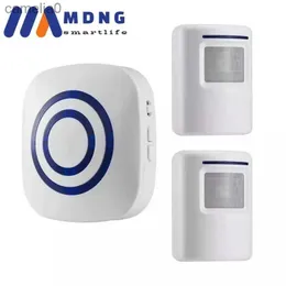 Doorbells Motion Sensor Alarm Wireless Driveway Alert Home Security System Human Body Induction Smart Doorbell Sensor and Receiver ChimeL231120