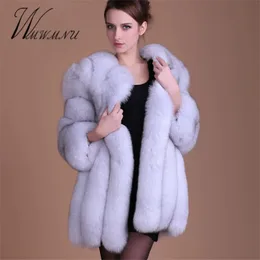 女性の毛皮のフェイクファーファッションラグジュアリーフォックスフォックスファーコート女性プラスサイズS-4XL冬のコート厚い暖かい偽の毛皮ジャケットコートchaqueta mujer 231118