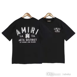 Дизайнерская мужская футболка 2023 Summer High Street Hip Hop Повседневная футболка с круглым вырезом Свободная хлопковая футболка с коротким рукавом с принтом