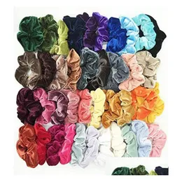 Hair Accessories 40Pcs Veet Scrunchie Women Girls Elastic Rubber Bands Accories Gum For Tie Ring Rope Ponytail Holder6628191 Drop De Dhjhy