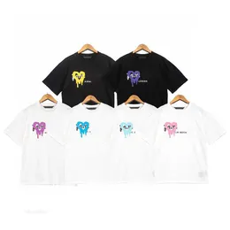 Mens Designer Tshirt Men's 2023 T-shirts Palms Spray Love Heart Print Short-sleeved t Shirt Fashion Angels Women Graphic Tees KD9J