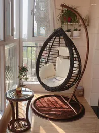 Lägmöblerstol för fritids hängande korg korg kikare singel gungande hushåll lat hängmatta inomhus balkong trädgård liten vagga uteplats