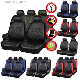 Capas de assento de carro Capas de assento de couro PU Capas de assento de carro compatíveis com airbag Acessórios interiores dianteiros / traseiros / Conjunto completo de capa de almofada Universal Fit Mais novo Q231120