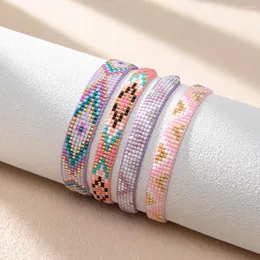 Urok bransolety Zhongvi miyuki beade z koralikami bransoletka regulowana łańcuch liny prosta dla kobiet dziewczęta mody biżuteria ręcznie robiony prezent