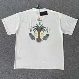 디자이너 패션 의류 티 힙합 Tshirts Rhude American Summer Crown 코코넛 나무 캐주얼 둥근 목 짧은 슬리브 티셔츠 남자 느슨한 스트리트웨어
