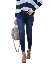 Women's Jeans Women Denim Pants Jean Female Ankle Length Stretch Mid-rise Slim-fit Pencil For