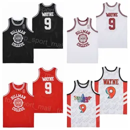 Moive Basketball 9 Dwayne Wayne Jersey TV Series A مختلف العالم Hillman College White Red Black All University Pullover Retro لعشاق الرياضة خمر