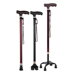 Bastones de senderismo bastones antideslizantes para ancianos bastón multifuncional de aleación de aluminio retráctil con luz Led muleta para hombres mayores 230419