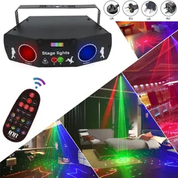 5 Eyes 3 in 1 Laser Party Lighting Sound Activated Stages Lights Remote Control Various Patterns Lasers Light Club KTV Bar Stage D259c