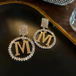 Stud Luxury Vintage M Letter Leopard Pattern Women's Pendant Earrings 2021 Round Letter Pendant Earrings Fashion Jewelry Gifts Newly Arrived 231120