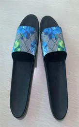 Designer Slippers Slides Shoes Slide Summer Flat Slipper With Correct Green Box Snake Print Leather Rubber Sandal Men Women Dust B6902279