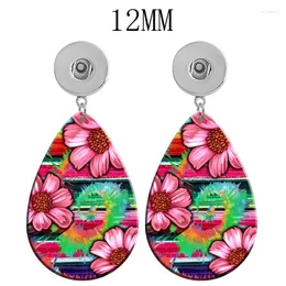 Dangle Earrings MOM Girls Flower 12mm 18mm Snap Button Drop Acrylic Eardrop Ear Stud DIY Jewelry V2360