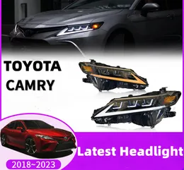 자동차 헤드 라이트 Toyota Camry의 스마트 전구 20 18-2023 LED DRL 전면 동적 회전 신호 조명 헤드 램프 자동 조립품