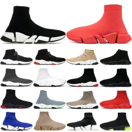 2023 men women sock shoes designer speed trainer Clearsole Black white red blue beige yellow mens fashion sports sneakers size 36-45