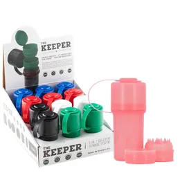 Räucherkräutermühlen aus Kunststoff mit Vorratsglas, Behälterflaschen und Schleifen, 3-teilig, abnehmbare Handmechanik mit Handringen, 6 Farben