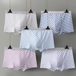 Underpants 6XL-XL 5PCS/lot Plus Men Underwear Large Size Male boxer Panties Shorts Men's Cotton Striped Underpants Breathable Man boxers 230420