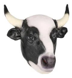 Halloween bonito novo balck branco vaca máscara engraçado animal máscarasx dos desenhos animados festa vestir-se traje zoológico selva máscaras cosplay decoração l224163560