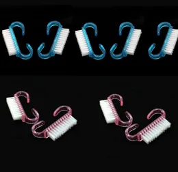 Set di 5 pezzi di spazzola per la pulizia delle unghie con manico in plastica, strumento per pulire la polvere, manicure, pedicure, rosa blu5402396