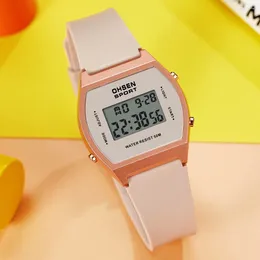 腕時計Ohsen女性デジタル時計防水ホムブレガールズスポーツピンクのハンドクロックメンズレリジオフェミニノ2023