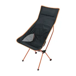 Camp Furniture Portable Fishing Chair Ultralight Folding Sturdy Beach For Nature Hike Picnic Garden BBQ High Back Camping 231120