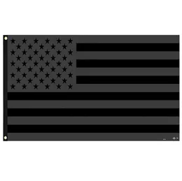 3x5ft Bandiera americana nera in poliestere Nessun quarto sarà concesso agli Stati Uniti Bandiera di protezione storica USA Bandiera bifacciale per interni FWB99303165254