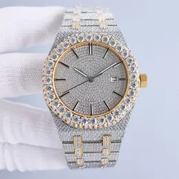 Ręcznie robione diamenty zegarki Mens Automatyczne zegarki mechaniczne 42 mm ze stalową stalową 904L Sapphire Worristwatches Montre de Luxe