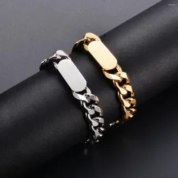 Charm Bracelets Fashion Mens Simple Stainless Steel Chain For Women Unisex Wrist Jewelry Gifts Punk Metal Hip Hop Couple