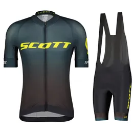 Set di maglie da ciclismo Set di maglie da ciclismo SCOTT Set da ciclismo ad asciugatura rapida con imbottitura in gel 19D Abbigliamento estivo anti-UV da uomo Pro a maniche corte 231120