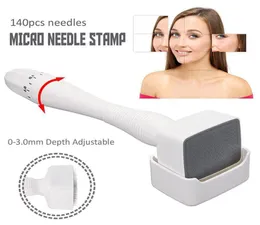 DRS140 Micro Needle Derma Stamp Pen Derma Roller Roller Adjust 02 025 03 05 075 10 15 20 25 30mm Needle Derm9583590