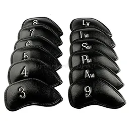 Other Golf Products 9/10/12Pcs Portable PU Golf Club Iron Head Covers Protector Golfs Head Cover Set D11 19 Dropship 231120
