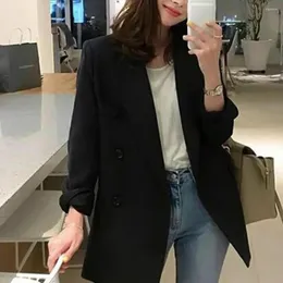 Frauen Anzüge Herbst Frauen Blazer Langarm Tasche Zweireiher Anzug Jacken Büro Damen Business Blazer Mäntel Weibliche Chaquetas